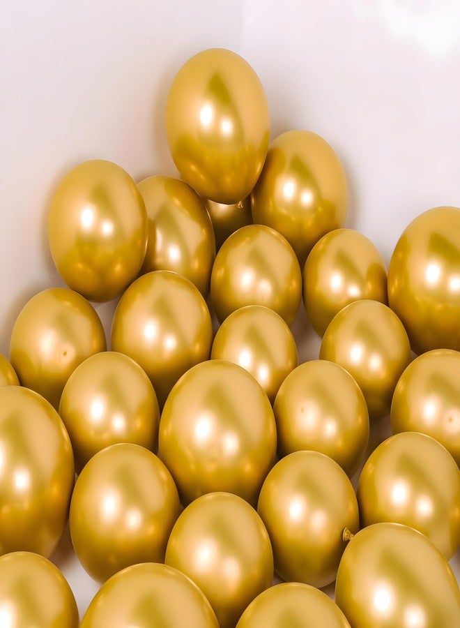 Juzfun Chrome Balloons for Birthday Wedding Anniversary Metallic Gold Party Decoration Pack of 20 Pcs - Image 1